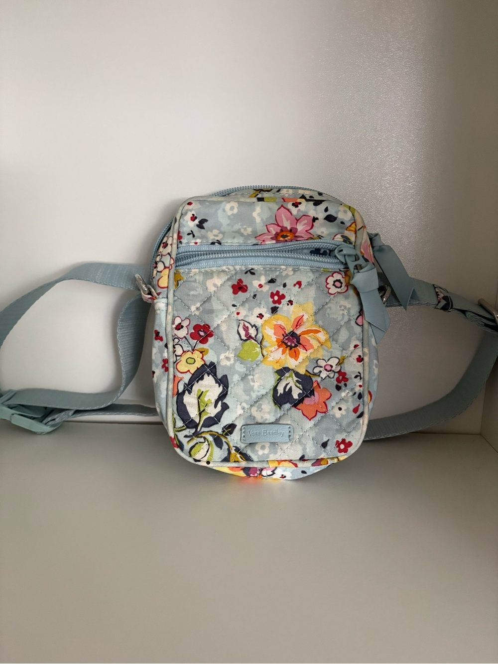 Vera Bradley Light Blue Quilted Floral Crossbody